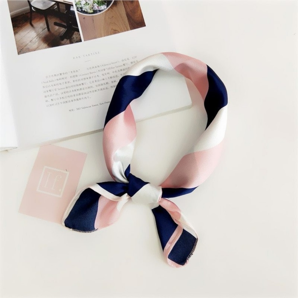 2/$10 Pink, Blue & White Hair/Bag Scarf - Picture 2 of 4